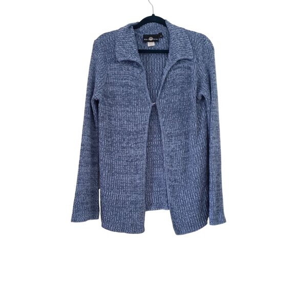 Y2K Its Our Time Blue Knit Cardigan Loungewear Relax Coastal Grandmother Weekend - Picture 1 of 7